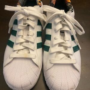 adidas White and Green Athletic Shoes